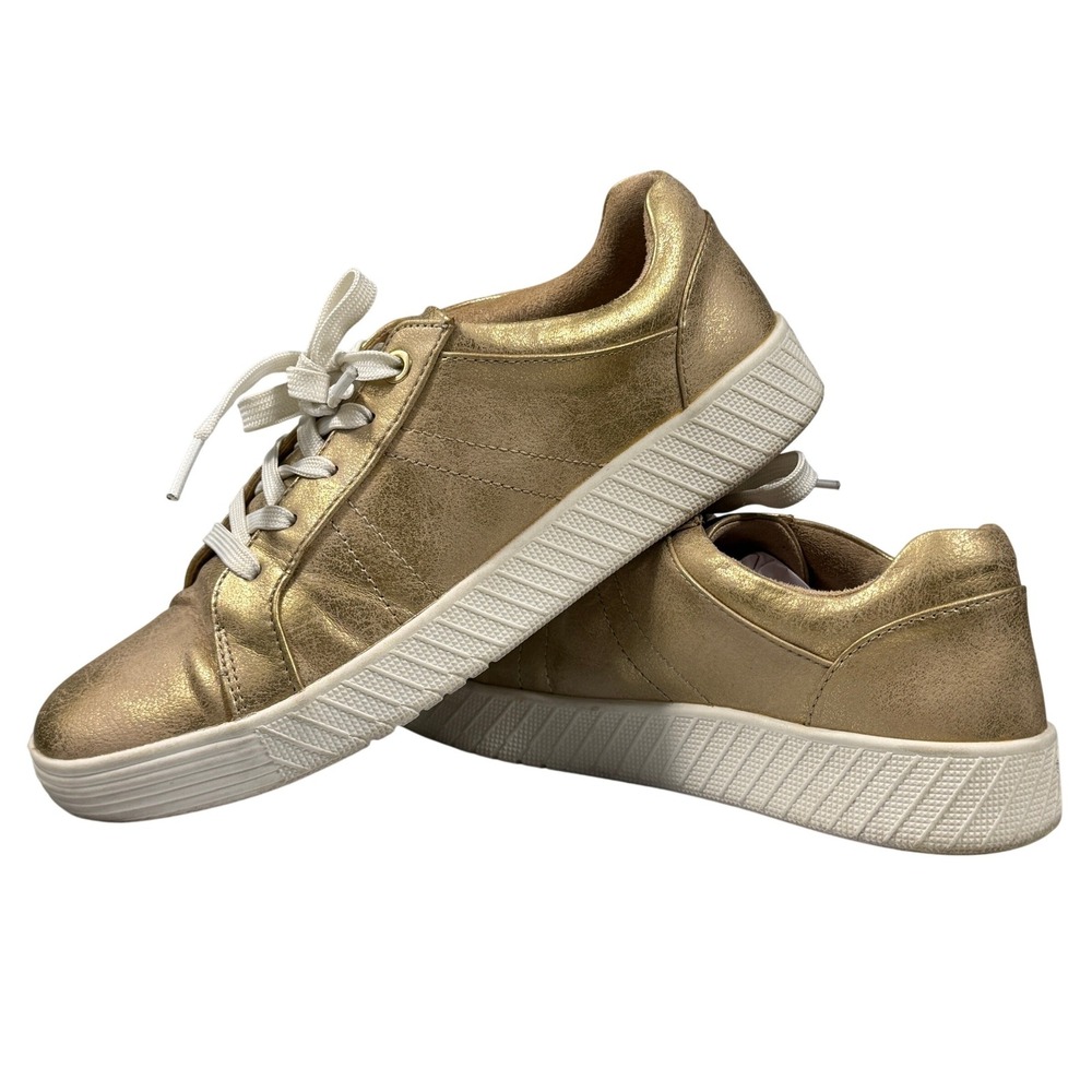 SOUL Naturalizer Womens Sneakers Gold Metallic Lace Up Size 7.5‎